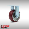 Service Caster 5 Inch Stainless Steel Poly on Aluminum Wheel Rigid Caster with Roller Bearing SCC-SS30R520-PAR